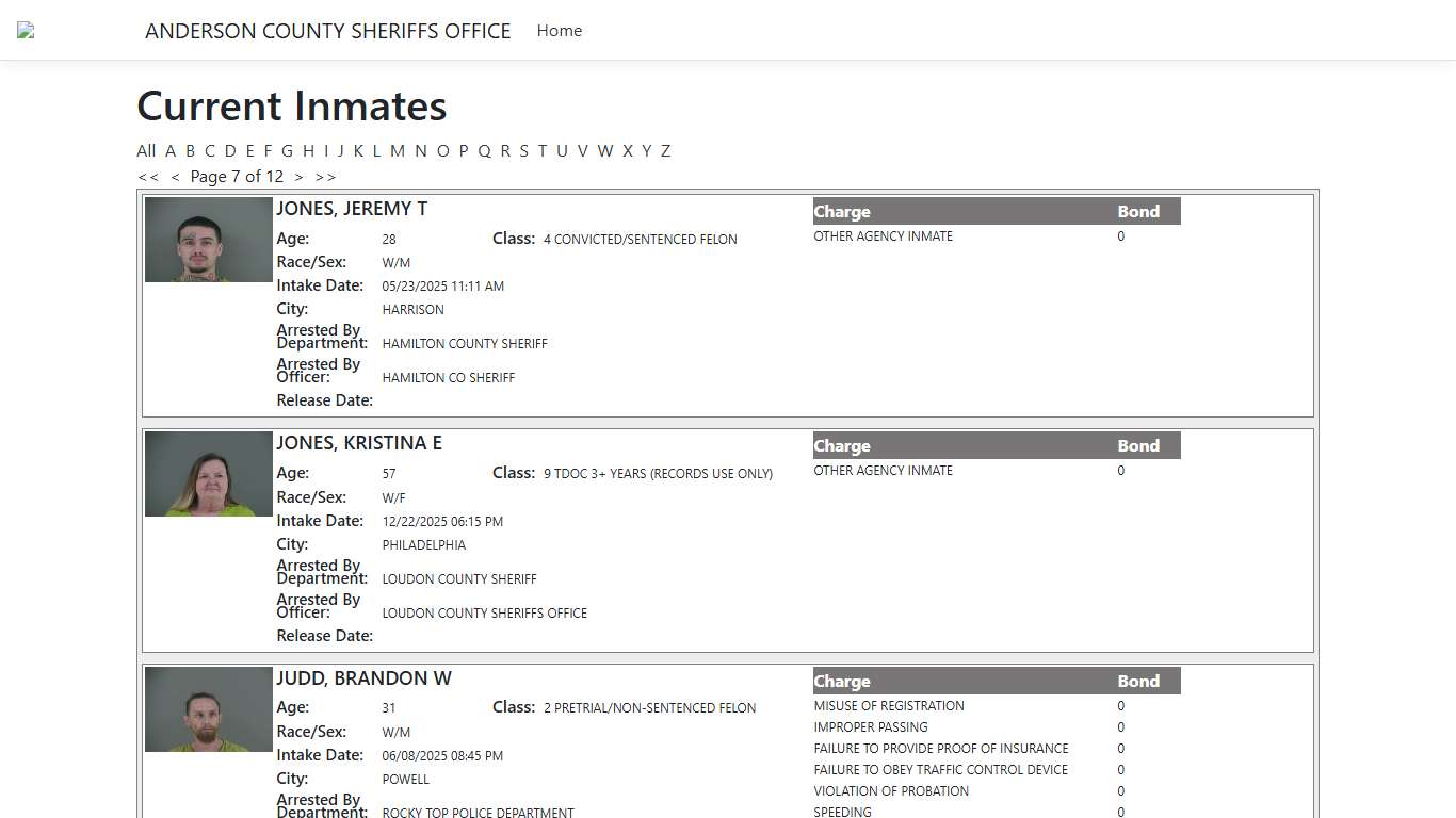Inmates - ISOMS Portal