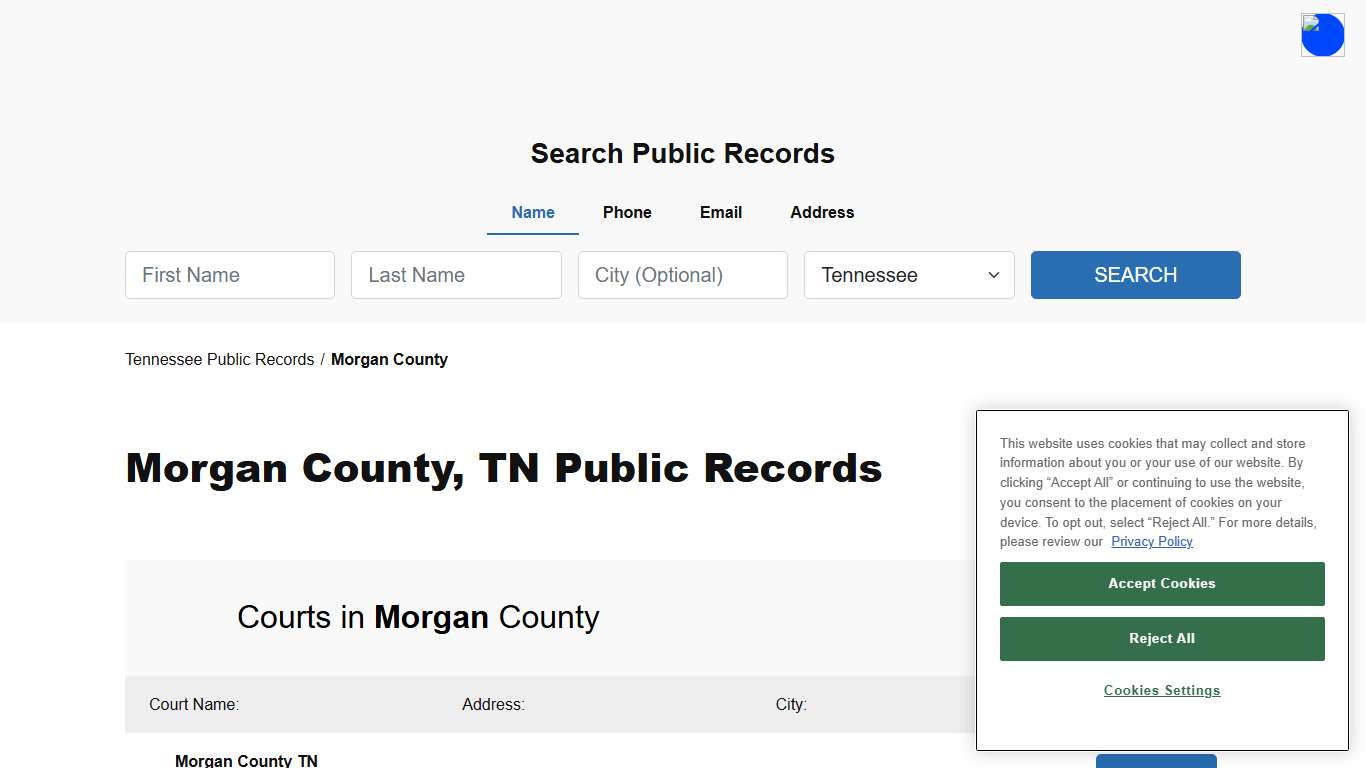 Morgan County, TN Public Court, Arrest and Inmate Records - ThePublicIndex